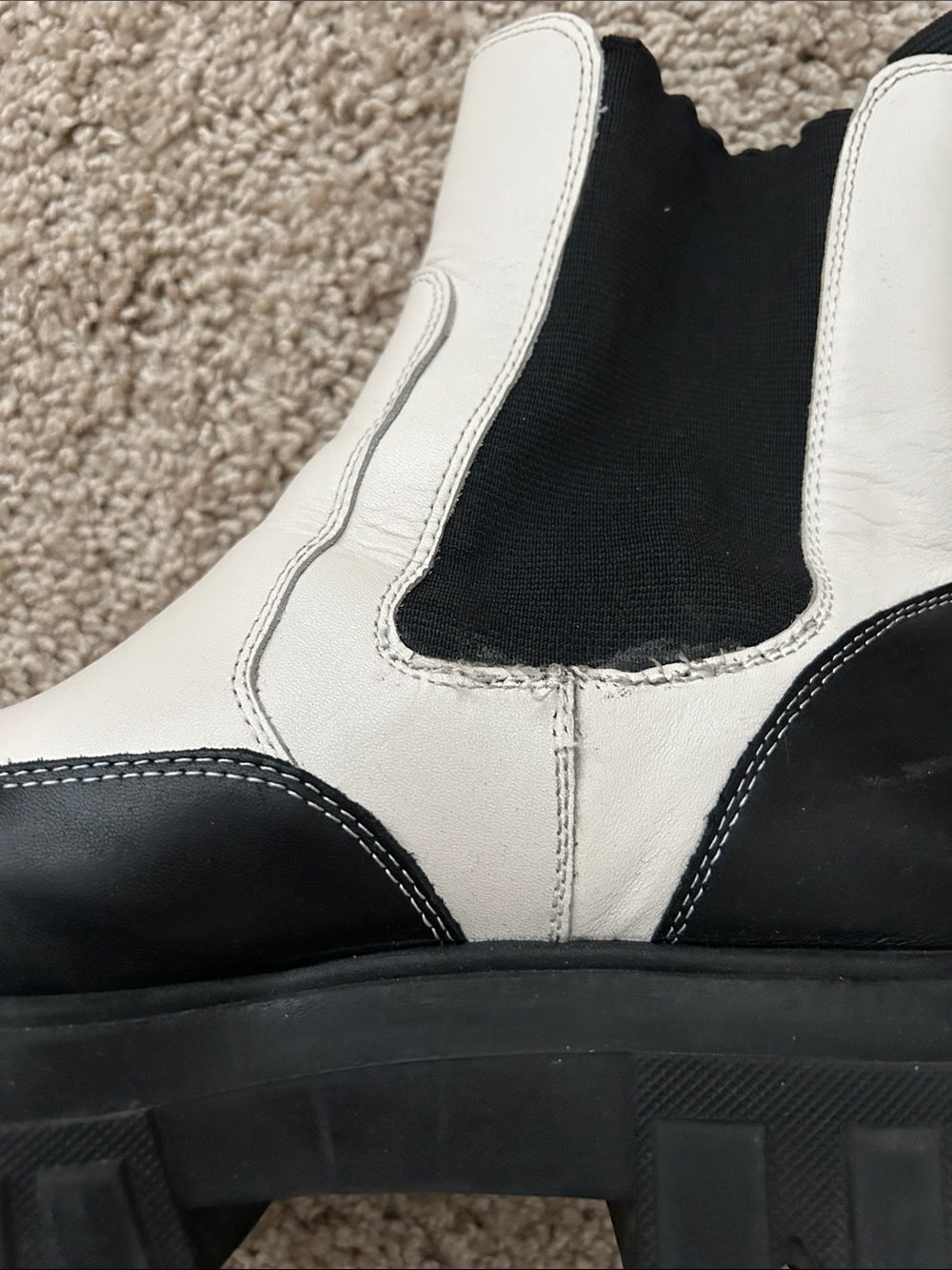 Marc Fisher Women’s Black and White Chelsea Boots, Size 8 M - Picture 5 of 6